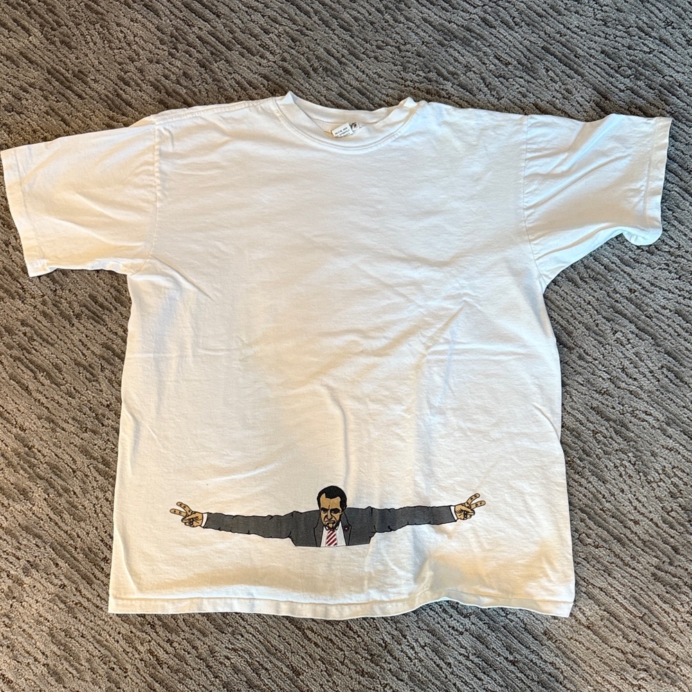 Vintage White Graphic Tee with Nixon design